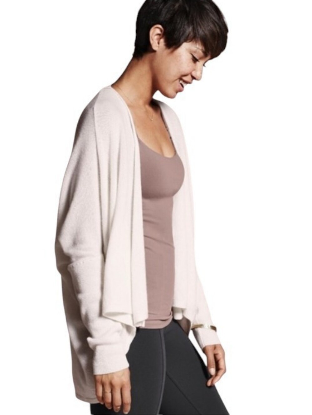 Athleta Cozy Up Cashmere Wrap Cardigan In Petal Pink Size Small